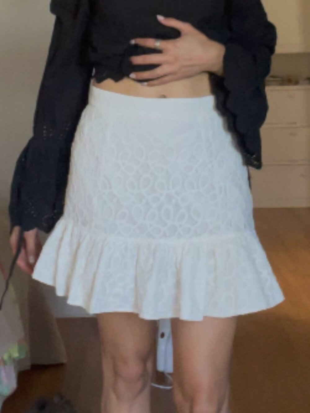 Walter Baker White Mini Skirt Lace